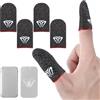Sibba 4 custodie per dita da gioco, per touchscreen, in fibre argentate, per gaming, per il pollice, per il gaming, per le dita, in seta, anti-sudore, traspiranti, per il pollice, colore rosso