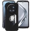 HGJTFANY Custodia per Doogee V40 PRO Cover (6.78 ), con Rotazione 360° Supporto Anello Metallico, Ultra Sottile Nero Antiurto Morbida TPU Bumper Phone Case per Doogee V40 PRO