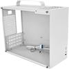 ALAMENGDA V500 Mini case portatile M-ATX/ITX, MINI-Tower, custodia per computer portatile completa in acrilico trasparente fai da te con manico, supporto 320 mm GPU (bianco-2.0)