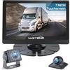 VASTEND Telecamera di Retromarcia Cablata con Allarme Angolo Cieco, Telecamera Posteriore AHD 1080P con monitor Touch da 7", Impermeabile IP69, per Auto, Furgone, Camion, Rimorchio