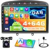 Inefala 4+64G 9'' Android 15 Stereo per Peugeot 308 408 2007-2016