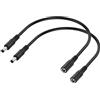 PNGKNYOCN Cavo di prolunga di alimentazione DC 5,5 x 2,1 mm, 0,3 m, 12 V, 5,5 mm x 2,1 mm, da maschio a femmina, per telecamera di sicurezza, strisce LED, sorveglianza IP CCTV (confezione da 2) (DC