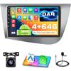 Inefala 4+64G Stereo per Seat Leon 2005-2012 Android 15 con Wireless CarPlay Android Auto, 9 Pollici Auto Radio Soporta Bluetooth DAB WIFI 59UI GPS FM HiFi SWC AHD Telecamera Posteriore