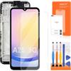 AGCUT OLED Schermo per Samsung Galaxy A25 5G LCD Schermo per Galaxy A25 5G Display SM-A256E SM-A256B SM-A256U Touch Screen Digitizer Ricambio Assembly + Riparazione Kit (Nero con Cornice)