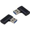 Duttek Adattatore USB C a USB, adattatore USB a USB-C, angolo sinistro e destro, adattatore USB 3.0 maschio a USB C femmina, compatibile con iPhone 11/Samsung Note 10/Google Pixel/computer portatili