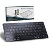 SRAYG Tastiera Bluetooth senza fili, con layout tedesco QWERTZ, mini tastiera wireless compatta ultra sottile per iPad, Mac, laptop, tablet, Surface, telefono, computer, Windows/Android/iOS, nero
