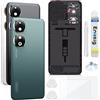 Enkeig Vetro Posteriore per Honor 90 REA-AN00/NX9, Verde | Qualità originale scocca vetro posteriore copribatteria back cover cover posteriore back glass con lente fotocamera kit.