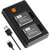 DSTE 2PCS DB-110 Batteria & Caricatore Compatibile per Ricoh GR III, WG-6, G900, G900SE