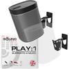 Sound bass Supporto da Parete Nero per Play 1, Confezione Doppia, Compatibile solo con Sonos Play:1, Meccanismo di Inclinazione e Rotazione Regolabile, 2 Staffe di Montaggio con Tutti gli Accessori Inclusi