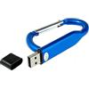 Generico PENDRIVE CHIAVETTA USB 3.0 MOSCHETTONE GANCIO BLU 32GB MEMORIA A09