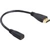 Cablecc - Cavo adattatore micro HDMI da femmina a HDMI maschio, 20 cm, per tablet e telefono cellulare