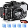 Sea frogs Custodia per fotocamera compatibile con Olympus TG-6, impermeabile IPX8, protezione di profondità di 60 m, custodia subacquea con filtro rosso, ideale per immersioni, surf, canottaggio, nero
