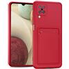 Verco Custodia Compatibile con Samsung Galaxy A12 Cover, Samsung M12 Custodia Protettiva con slot per carte per Samsung A12 / M12 Case Sottile in Silicone, Rosso