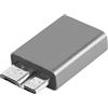 QIANRENON 5Gbps USB C a Micro B Adattatore USB3.0 Micro B maschio a Type C femmina Convertitore, per Hard disk Fotocamere Digitali Cellulari MacBook Dischi Rigidi Esterni, Grigio