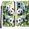 Haninsuze Cover per Xiaomi Redmi Note 13 Pro 5G, Custodia Interno TPU Antiurto Portafoglio con Disegni [schede Fessura] [Supporto Stand] Cover Libro in PU Pelle (panda)