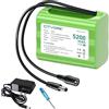 CITYORK Batteria ricaricabile agli ioni di litio da 12,6 V, 5200 mAh, per videocamere, lettori MP3, strisce LED e altro ancora