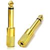 SEYUGOPTI Adattatore Jack 6,35mm Mono Maschio a 3,5mm Stereo Femmina, Connettore Audio Placcato Oro, per Chitarra, Tastiera, Cuffie, Amplificatori e Smartphone (Confezione da 2)