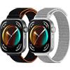 CHANRASI 2 pezzi Nylon Cinturino Compatibile con Huawei Watch Fit 3 per donne/uomini,Sport regolabile Cinturino per Huawei Watch Fit 3
