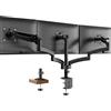 PUTORSEN Supporto 3 Monitor per PC, Premium Alluminio Braccio articolato Ergonomico Molla Gas per Triplo Schermi 17-27, Altezza Regolabile Inclinazione Girevole e Fissaggio Scrivania Braccio