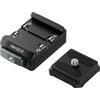 SIRUI Kit Piastra a Sgancio Rapido, 38mm Adattatore per Montaggio su Telecamera con Interruttore Rapido con Fori Filettati da 1/4-20 e 3/8-16, Piastre di Base per Treppiede e Monopiede, AM-QC01