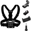 Futuhada 2 in 1 Supporto per Imbracatura Toracica, Cinghia del Torace per Fotocamere Sportive e Telefoni Cellulari, Supporto da Imbracatura da Petto per Telefono Cellulare, con Clip per Telefono Regolabile