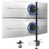 STANDOPIA Supporto Monitor per 2 Schermi 17-49 Pollici - Braccio Doppio Regolabile in Altezza, VESA 75x75 & 100x100, Inclinabile, Ruotabile, Salvaspazio, Nero