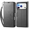 TUCCH Custodia per iPhone 17 Pro 6,3-pollici 5G 2025 [Blocco RFID] Portafoglio | Cover Pelle Sintetica TPU Antiurto Slot Schede Cover Libro Protezione Integrale Chiusura Magnetica, Nero con Cinturino