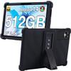 MEMELOKA Cover per DOOGEE T40 PRO 12 Pollici, Custodia Antiurto in Silicone Morbido Protettiva con Supporto[Protezione da Caduta], Nero