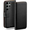 moex Custodia a libro per Samsung Galaxy S24 Ultra con scomparto per carte di credito, pieghevole a 360 gradi, in pelle PU, colore: nero