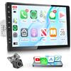 Rimoody Wireless Carplay Autoradio 1 Din con You-Tube Wireless Android Auto iOS/Android Mirror Link 9 Pollici Touchscreen Autoradio Bluetooth AM/FM/RDS Radio USB/EQ Controllo del Volante Telecamera Posteriore