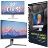 LAMA Pellicola protettiva anti-luce blu per monitor da 27 pollici, pellicola protettiva per display con blocco della luce blu, protezione per gli occhi, protezione antiriflesso 16:9 (598 x 337 mm)
