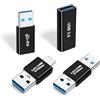 HAUXGOGO Adattatore da USB a USB C (confezione da 4), Trasferimento Dati ad Alta Velocità e Conversione Dell'interfaccia, Estensione del Cavo, supporto OTG