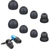 NZRAQK Cuscinetti di ricambio per auricolari wireless Powerbeats Pro Beats, 4 paia S/M/L/D, 4 misure, in morbido silicone, colore: nero