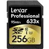 Lexar Professional 633x Scheda SD 256 GB, Scheda di Memoria SDXC UHS-I, U3, Class 10, Fino a 95 MB/s di Lettura, SD Card per DSLR di Fascia Media, Videocamera HD, Fotocamere 3D (LSD256CBEU633)