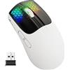 ATTACK SHARK X5 Mouse da gioco senza fili ultraleggero da 49g, trimodale-cablato/2.4G/BT5.0, sensore ottico PAW3312 PixArt, fino a 4000DPI, retroilluminato RGB con batteria a lunga durata-Nero Bianco
