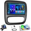 Hikity 2+64GB Android 15 Autoradio con Navi per Opel Vivaro B/Renault Trafic/FIAT Talento/Nissan NV300 Wireless Carplay/Android Auto/Mirror Link 9'' Autoradio Bluetooth con Schermo WiFi FM RDS SWC