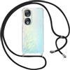 Pnakqil Cover per Honor 90 con Cordino, Trasparente Custodia con Laccio Tracolla Cellulare Girocollo Collana Protettiva per Honor 90 6.7, Nero