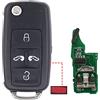 Doo Engy Chiave telecomando chiave auto 5 tasti unità di trasmissione 434 MHz ID48 chip con scheda elettronica transponder alloggiamento fresatura batteria per Multivan T5 Sharan 7N Alhambra