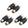 Jopto 3PCS Twin Phono Joiner Doppio Connettore Femmina Dritto Doppio Femmina a Femmina Accoppiatore Audio Prolunga Adattatore