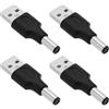 VGOL 4 Pezzi Adattatori Da USB A Connettore Di Alimentazione DC USB 2.0 Maschio A Connettore Maschio DC 5,5mm x 2,1mm Per Alimentazione DC 5 V Laptop Router Tastiera