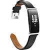 MoKo Cinturino in Pelle Compatibile con Fitbit Inspire 2/HR/Inspire, Cinturino di Ricambio in Pelle per Donna Uomo, Nero