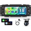 VECHTEL 4+64G Autoradio Android 15 per Jeep Grand Cherokee Wrangler/Chrysler Grand Voyager 300M PT Cruiser/Dodge RAM 1500 2500, 6.86'' Schermo co Carplay Android Auto GPS Wi-Fi Bluetooth FM RDS Camera