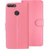 SDTEK Custodia per Huawei P Smart (2017/2018) Pelle Case Libro Portafoglio Magnete Folio Flip Cover Pouch (Rosa Chiaro)