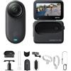 Insta360 GO 3S Ciclismo POV Bundle 128GB Nero-Cam 4K per vlogging, POV a mani libere, montaggio magnetico, stabilizzazione, 140 minuti di autonomia, impermeabilità fino a 10 m, editing IA