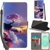 PHINIENLAND Cover per Samsung Galaxy S25 Plus custodia portafoglio Alberi | 3 scomparti carte, 1 tasca banconote, Chiusura magnetica, Supporto, Pelle PU flip cover per Samsung S25 Plus