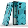 ESTH® Custodia per Xiaomi 13T Pro/Xiaomi 13T con Supporto [Compatibile con Supporto Magnetico per Auto] Cover Paraurti PC + TPU, Blu