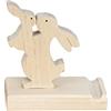 Wooden World - Ecologico supporto per cellulare in legno in forma di coniglio