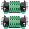 VGOL 2 Pezzi DB9 Maschio A Femmina Breakout Board RS232 D-Sub Seriale A Terminale A 9 Pin per Apparecchiature di Controllo Industriale Automatico Registratore di Cassa