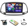 Hikity 4+64GB Android 15 Autoradio per FIAT Doblo/Yeni Kasa 2015 con Wireless Carplay Android Auto, 9 Pollici Touch Screen con Navigatore GPS Bluetooth WiFi FM/RDS Retrocamera