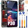 ARSSLY LCD Schermo per Huawei P30 ELE-L29 ELE-L09 ELE-AL00 ELE-TL00 ELE-L04 LCD Display Schermo Touchscreen Digitazer Full Assembly con Strumenti (Nero con Cornice, Non Supporta Impronte Digitali)